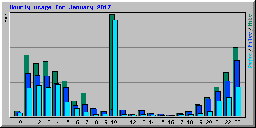 Hourly usage for January 2017