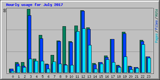 Hourly usage for July 2017